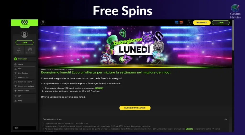 888 Casino Free Spins