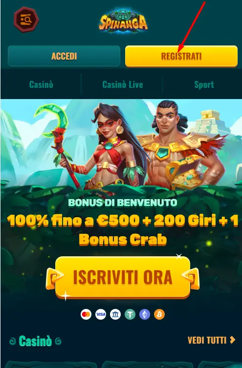 Spinanga Casinò Registrati App