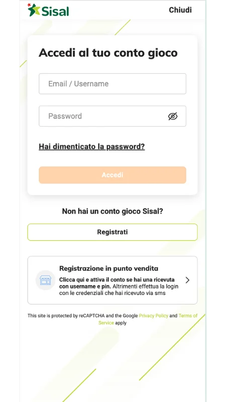 Effettua l’accesso